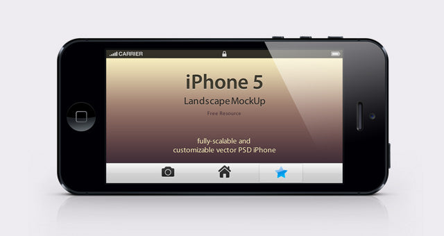 Free Iphone 5 Psd Landscape Mockup