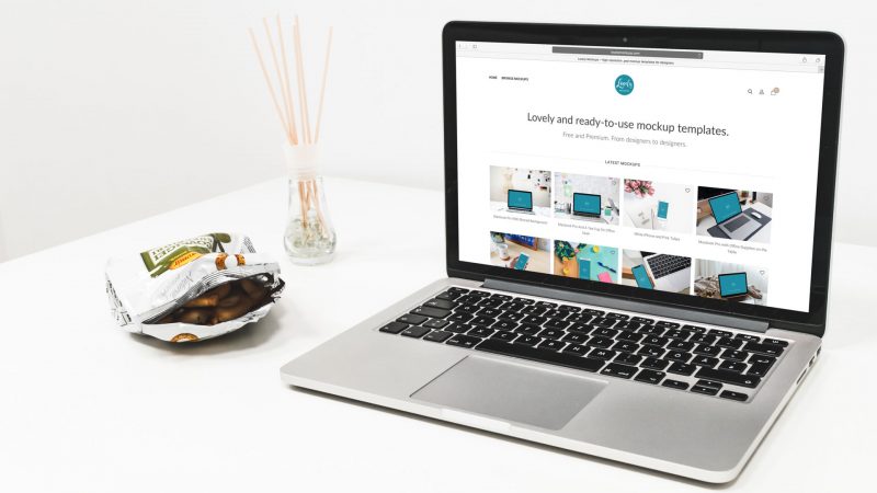 Free Macbook Pro Mockup On The White Table