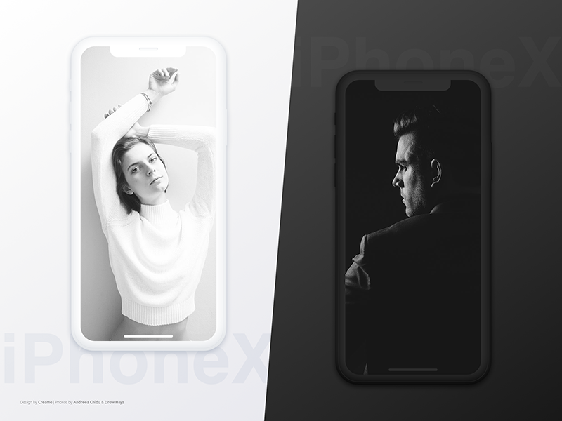 Free iPhone X White and Black Mockup