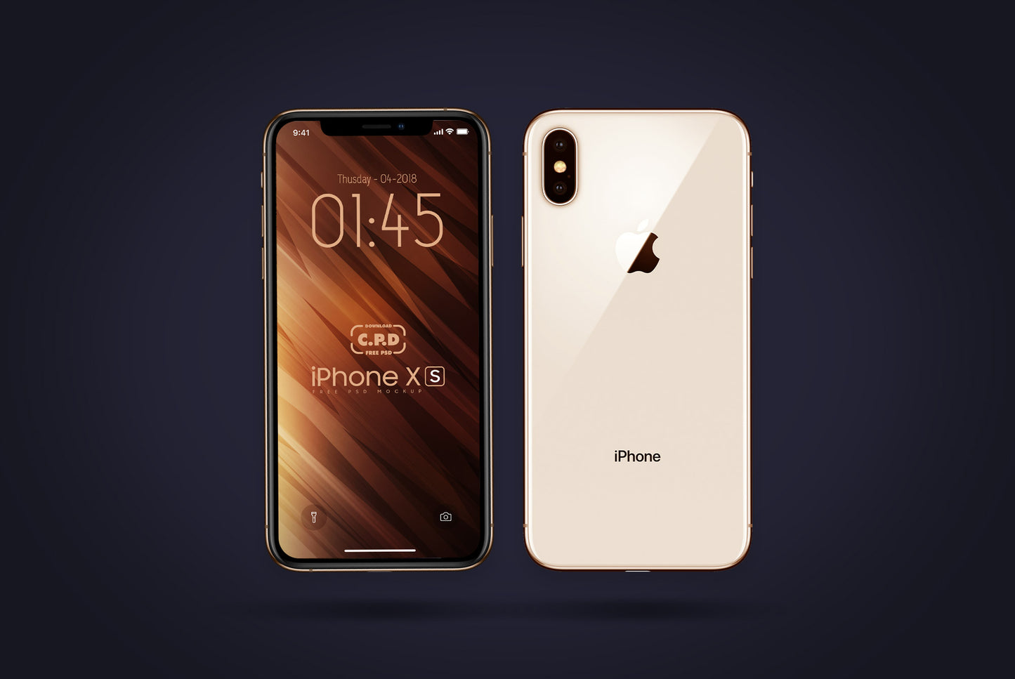 Free Iphone Xs Front & Back Mockup Psd