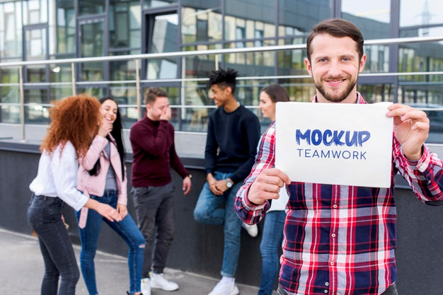 Free Job Team And Teamwork Mock-Up Psd