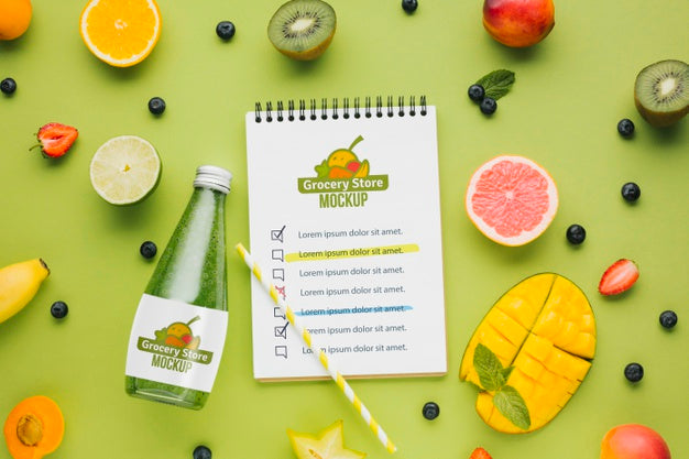 Free Juice And Smoothie Concept Mock-Up Psd