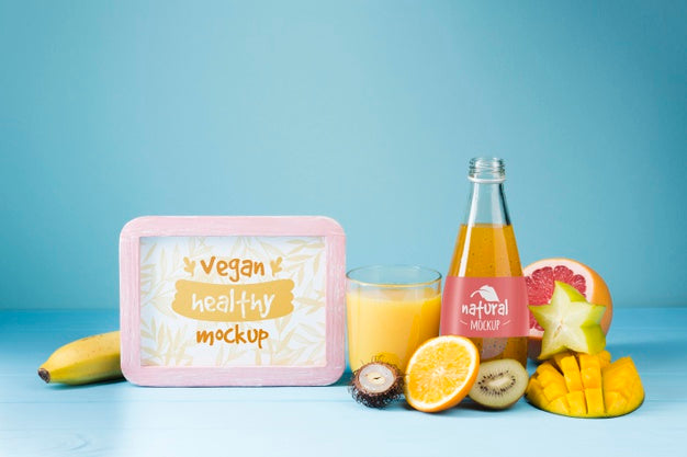 Free Juice And Smoothie Concept Mock-Up Psd