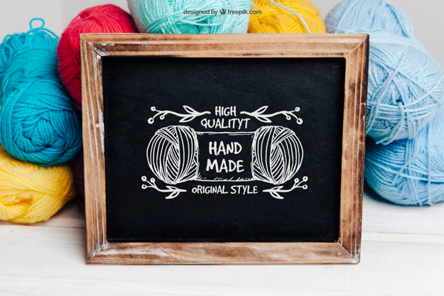 Free Knitting Concept With Slate Psd