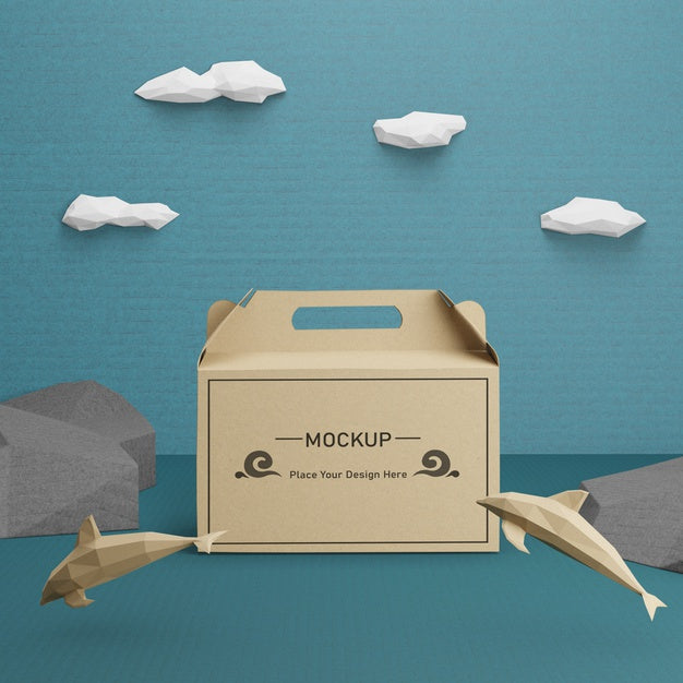 Free Kraft Paper Bag For Ocean Day With Mock-Up Psd