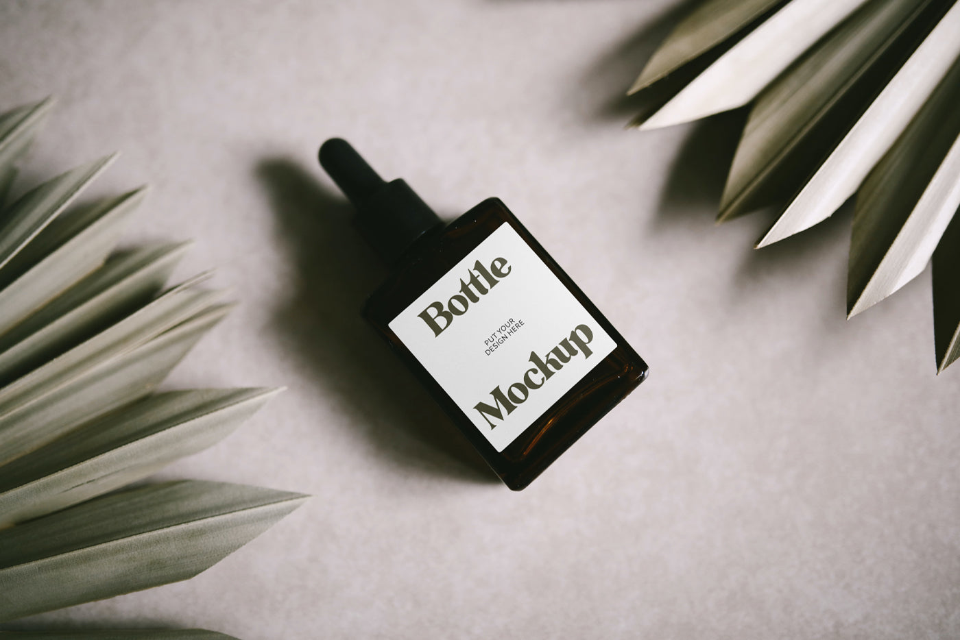 Free Label On Bottle Mockup