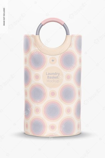 Free Laundry Basket Mockup, Front View Psd
