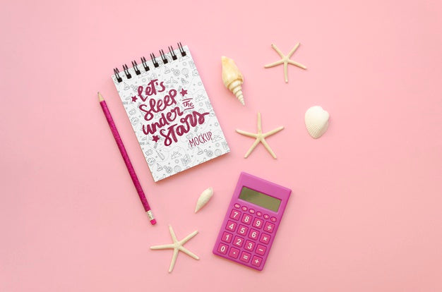 Free Let'S Go Travel Mock-Up With Calculator Psd