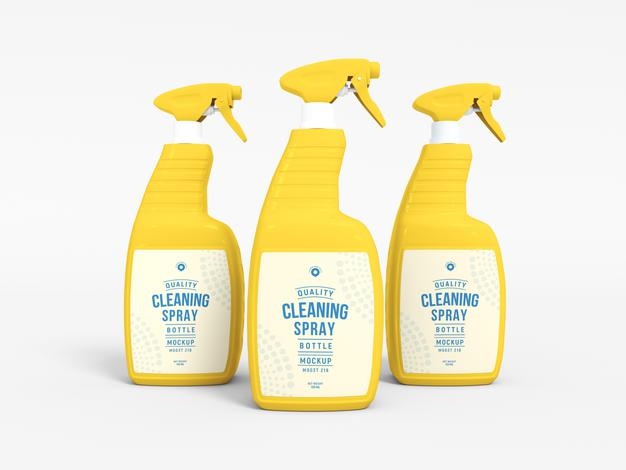 Free Liquid Cleaning Spray Bottle Mockup Psd