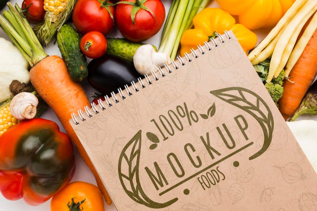 Free Locally Grown Veggies Mock-Up Psd