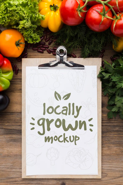 Free Locally Grown Veggies Mock-Up Psd