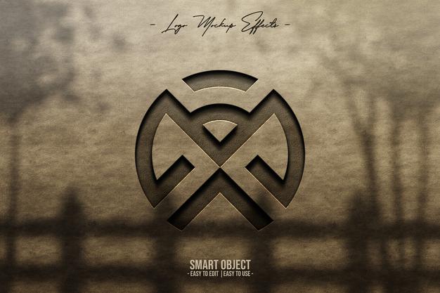 Free Logo-Mockup-With-Emboss-Logo Psd