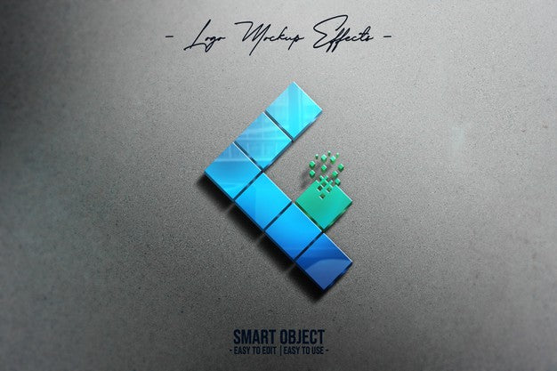 Free Logo-Mockup-With-Glass-Effect Psd