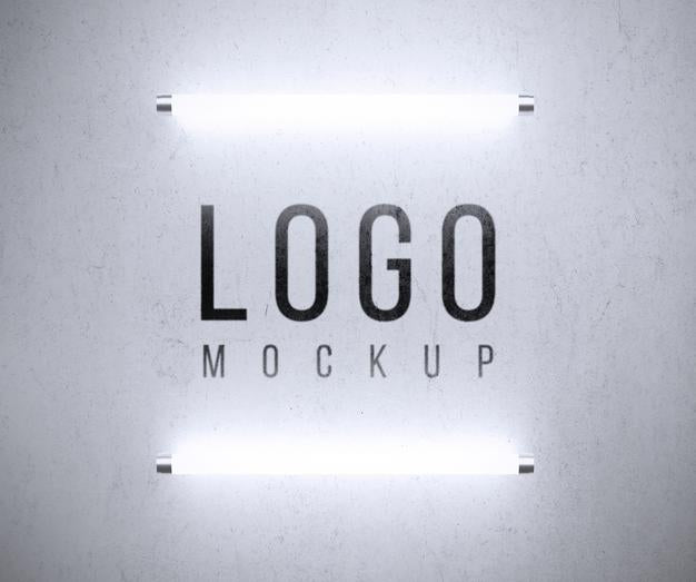 Free Logo Mockup With Lights Psd