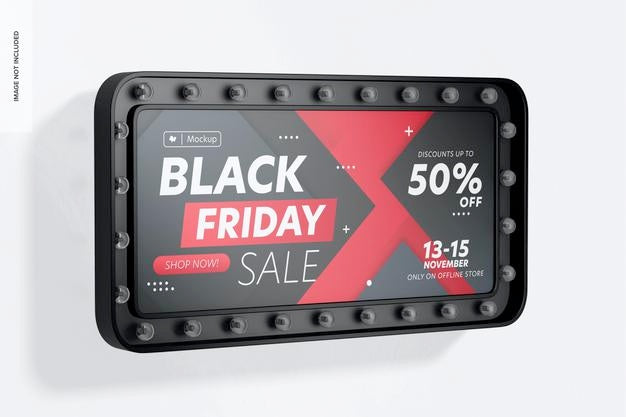 Free Luminous Rectangular Promotional Sign Mockup Psd