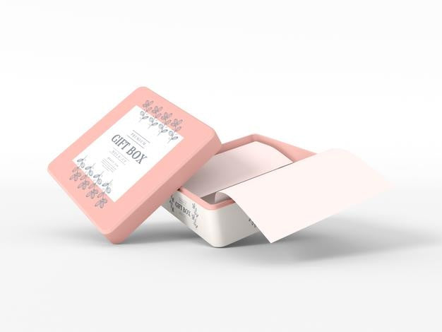 Free Luxury Square Gift Box With Cover Mockup Psd