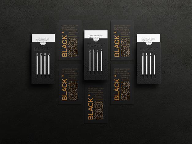 Free Luxury Vertical Business Card Mockup With Letterpress Effect Psd