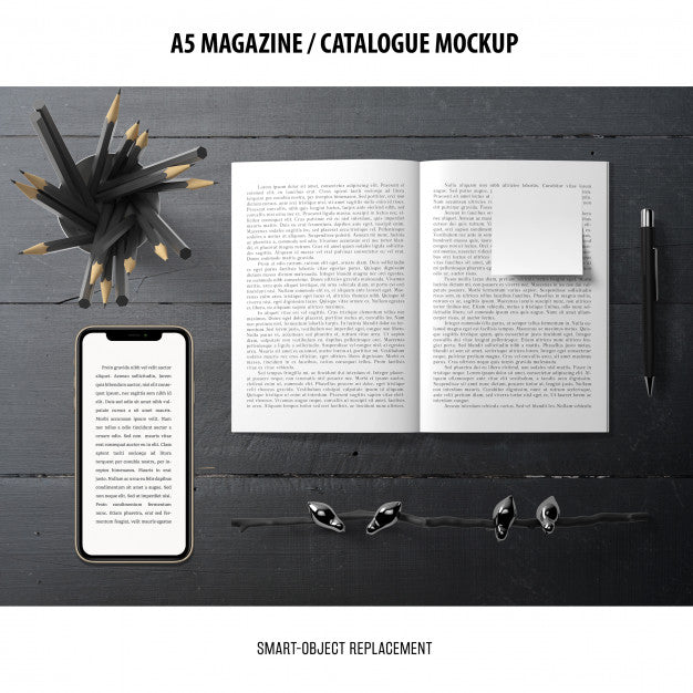 Free Magazine Catalogue Mockup Psd