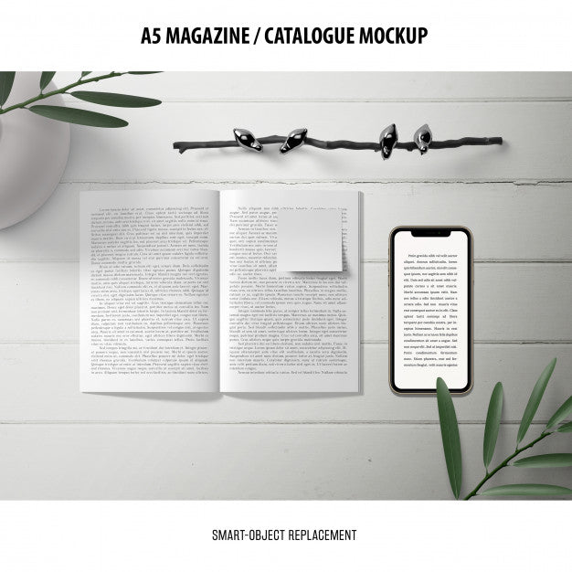 Free Magazine Catalogue Mockup Psd