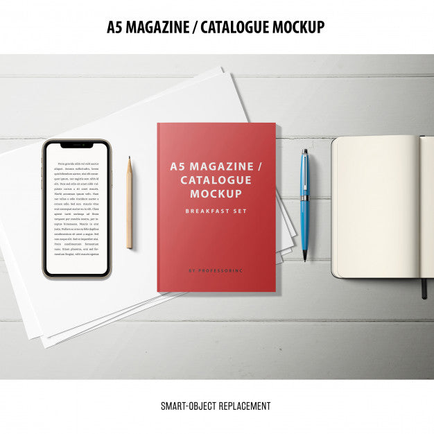 Free Magazine Catalogue Mockup Psd