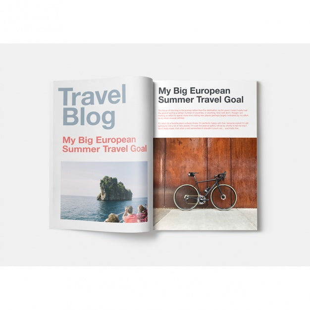 Free Clean Opened Magazine Mockup Design