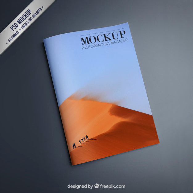 Free Photorealistic Magazine Mockup Front View