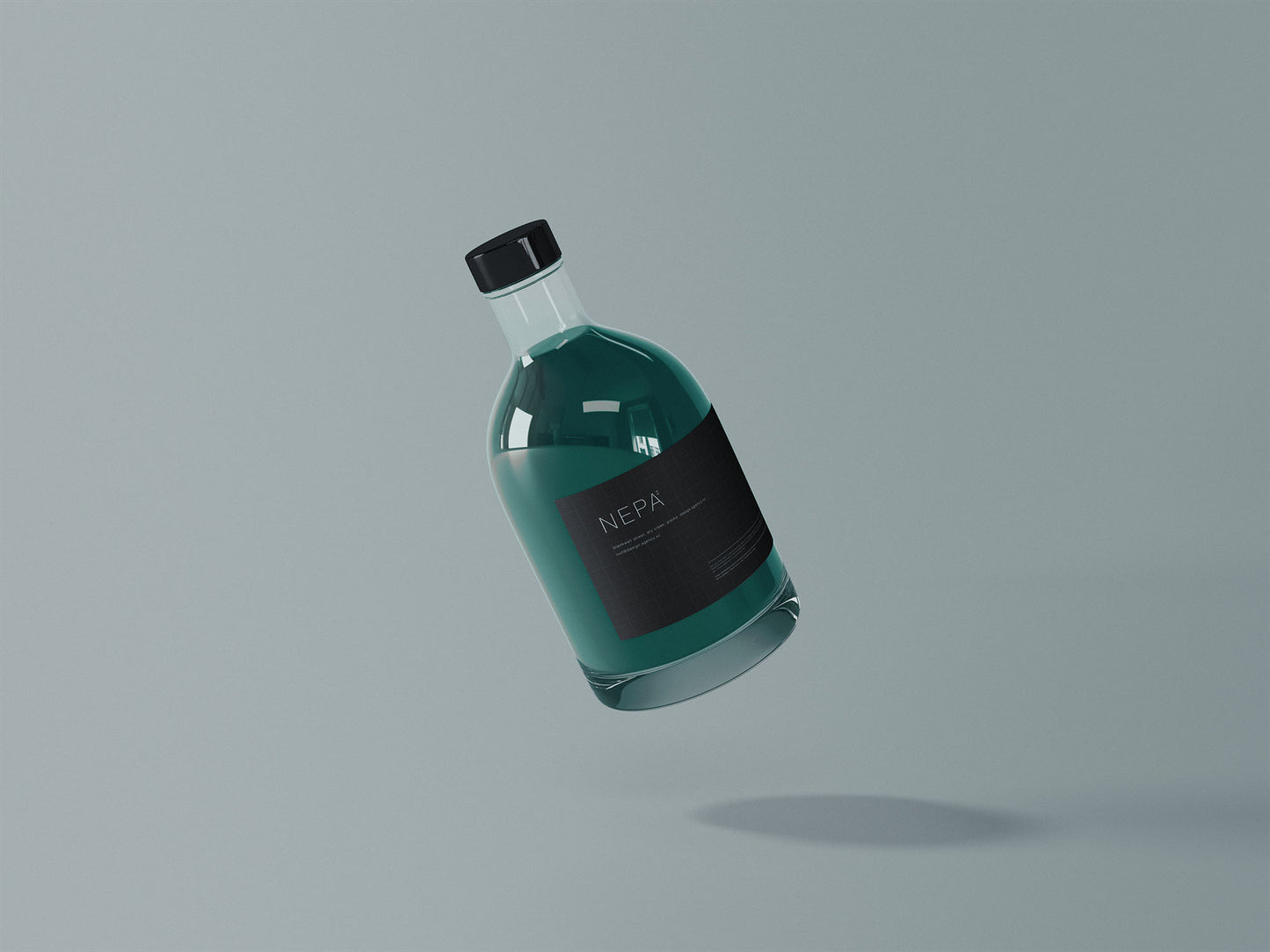 Free Magic Glass Bottle Mockup