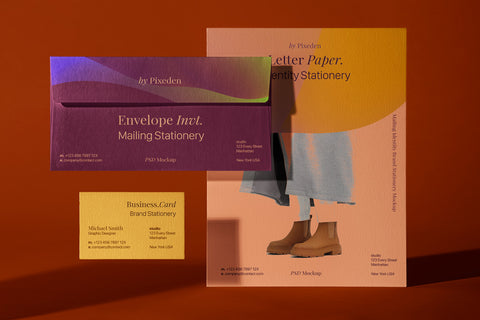 Free Mailing Brand Psd Envelope Mockup Set