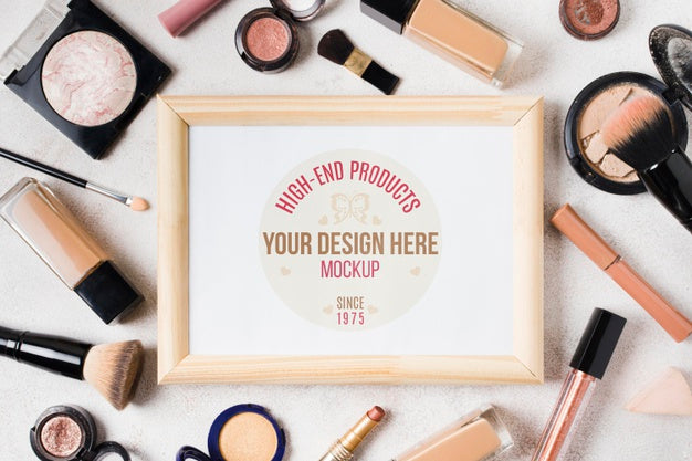 Free Make-Up Accesories Concept Mock-Up Psd