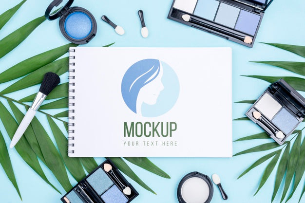 Free Make-Up Products Arrangement Top View Psd