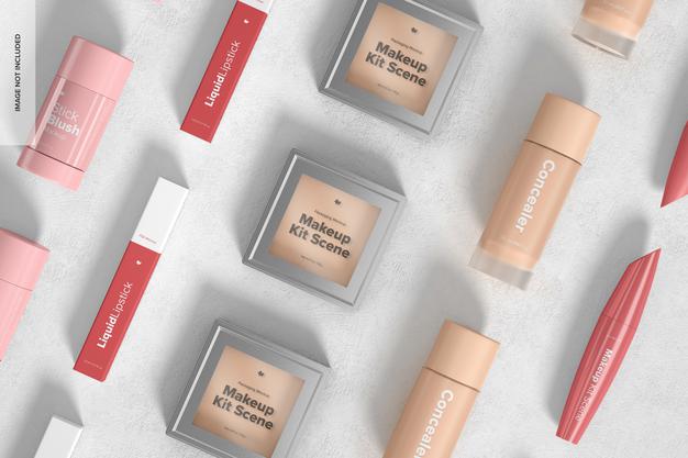 Free Makeup Kit Scene Mockup Psd