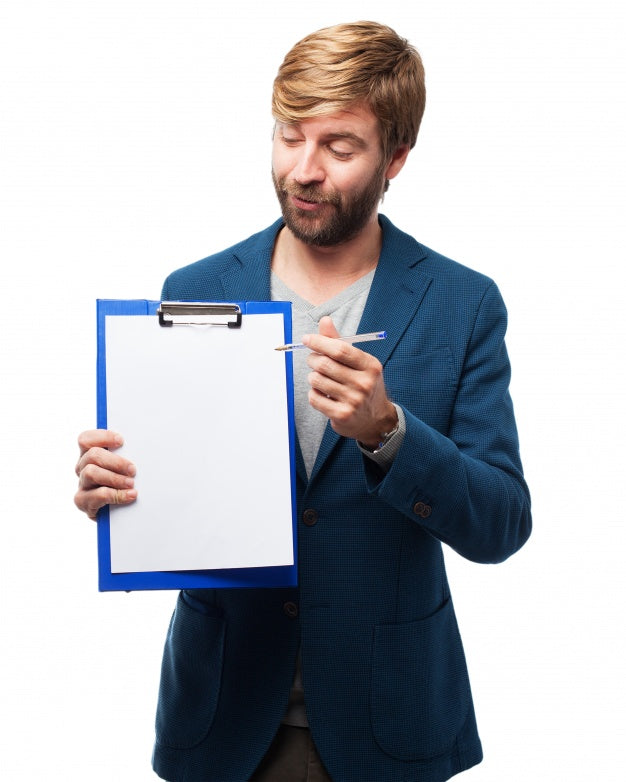 Free Man With A White Checklist Psd