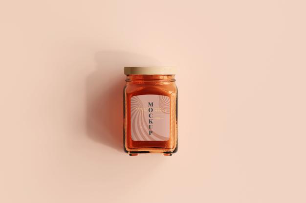 Free Marmalade Glass Jar Mockup Psd