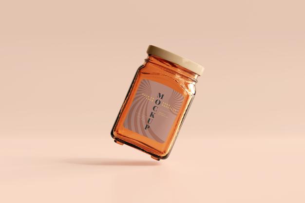 Free Marmalade Glass Jar Mockup Psd