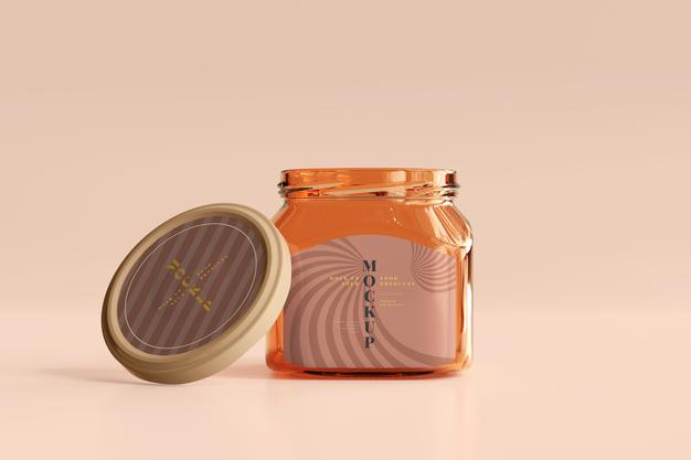 Free Marmalade Glass Jar Mockup Psd