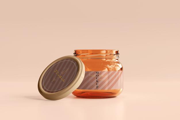 Free Marmalade Glass Jar Mockup Psd