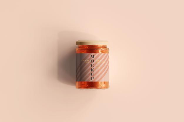 Free Marmalade Glass Jar Mockup Psd
