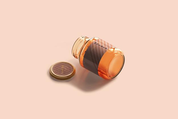 Free Marmalade Glass Jar Mockup Psd