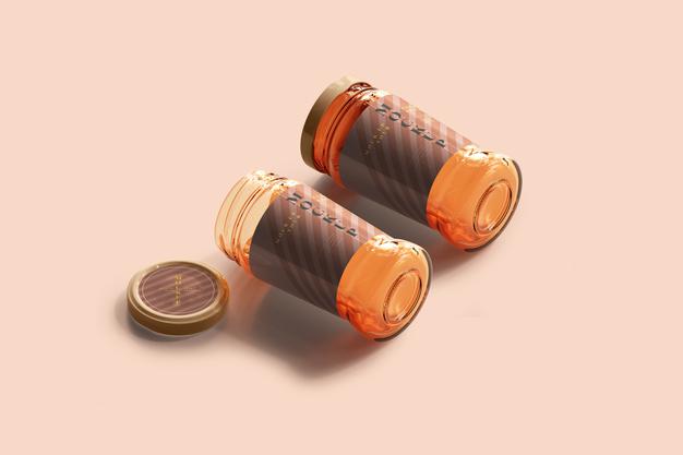 Free Marmalade Glass Jars Mockup Psd