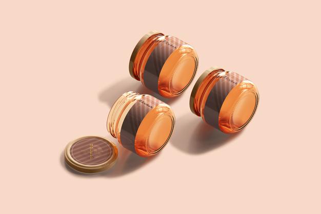 Free Marmalade Glass Jars Mockup Psd