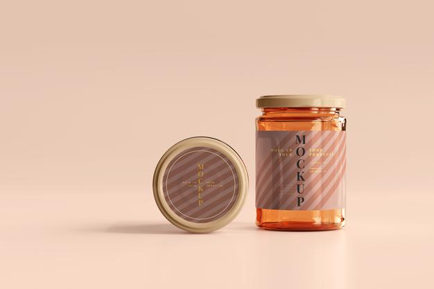 Free Marmalade Glass Jars Mockup Psd