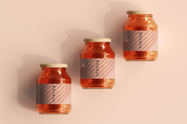 Free Marmalade Glass Jars Mockup Psd