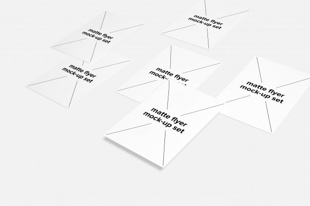 Free Matte Flyer Mock Up Set Top View Psd