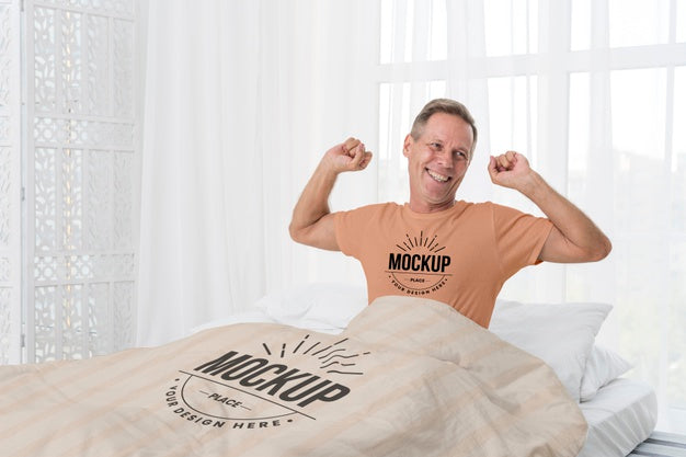 Free Medium Shot Senior Man In Bed Psd