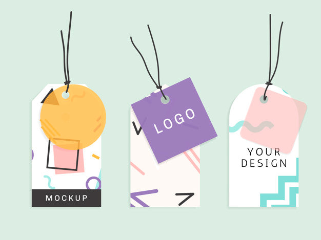 Free Creative Pattern Tags Mockup PSD