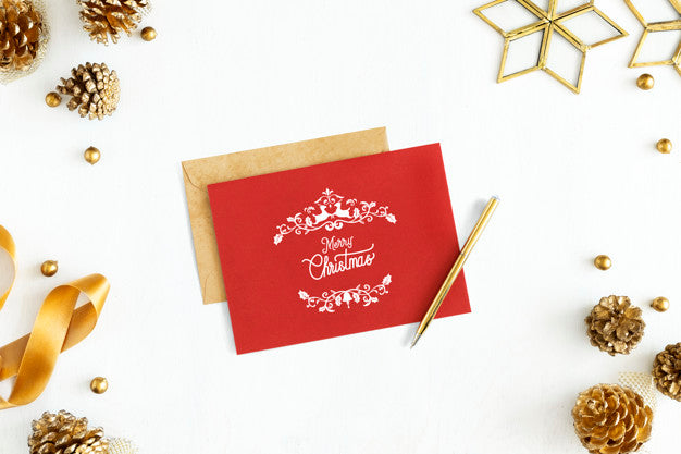 Free Merry Christmas Greeting Card Mockup Psd