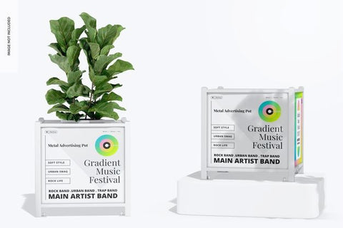 Free Metal Advertising Pots Mockup Psd