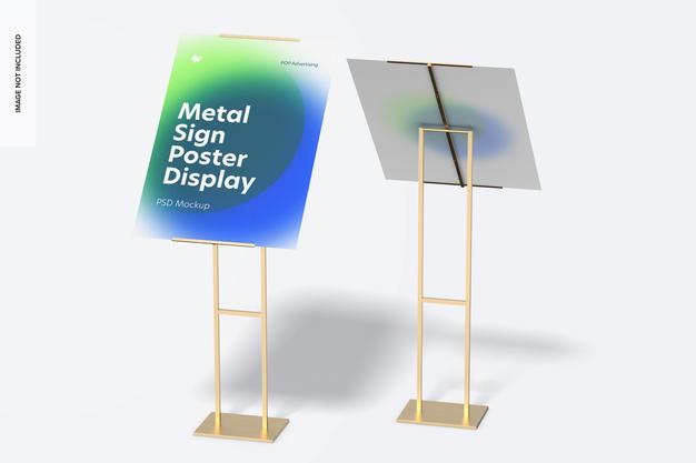 Premium PSD  Editable a3 paper poster display mockup psd on floor