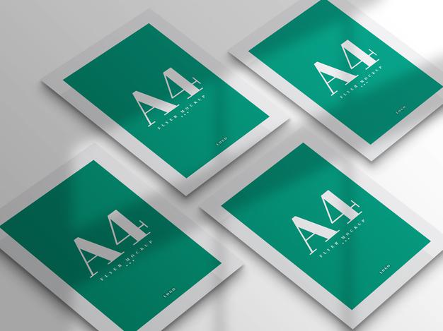 Free Minimal A4 Flyer Mockup Design Psd