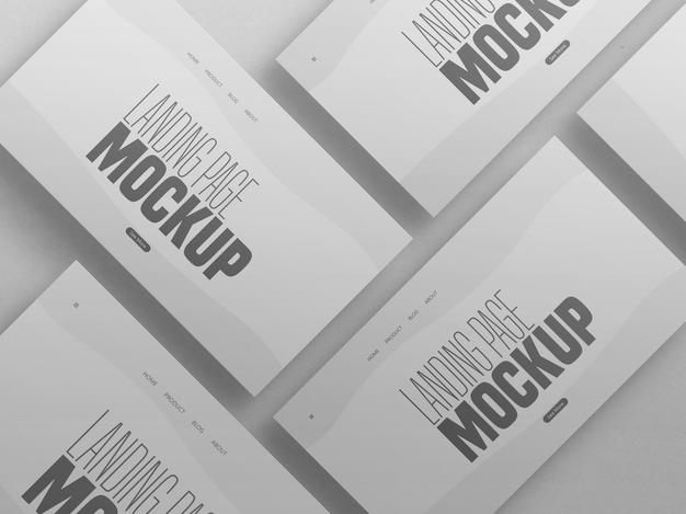 Free Minimal Clean Multiple Landing Page Website Mockup Psd